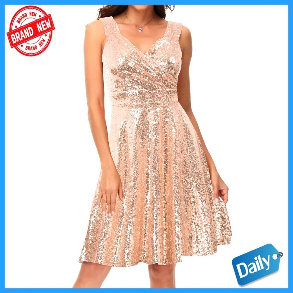 Sleeveless Wrap V-Neck A-Line Cocktail Dress Elegant Party Formal Wear
